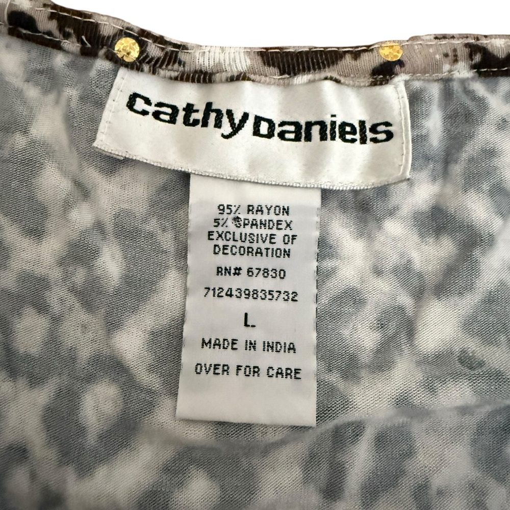 Cathy Daniels Blouse Leopard Print Sequin Embelli… - image 6